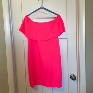 Charles Henry off the shoulder pink dress